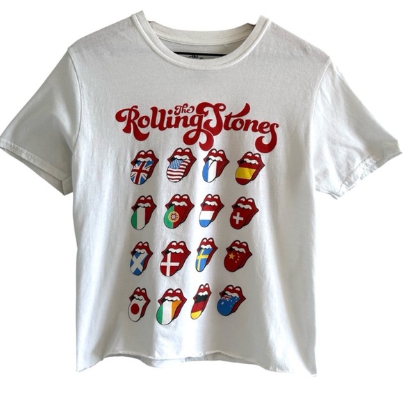 Rolling Stones International Licks Graphic Tee White Cotton size Medium - Picture 1 of 8